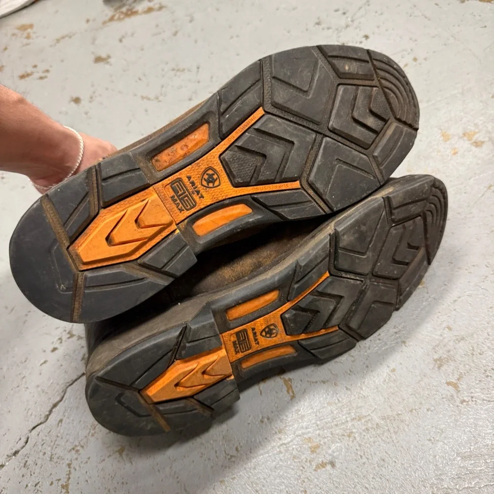 Ariat Work Hog‎ Boots Brown Orange Waterproof Carbon Toe ASTM F2413-11 11D